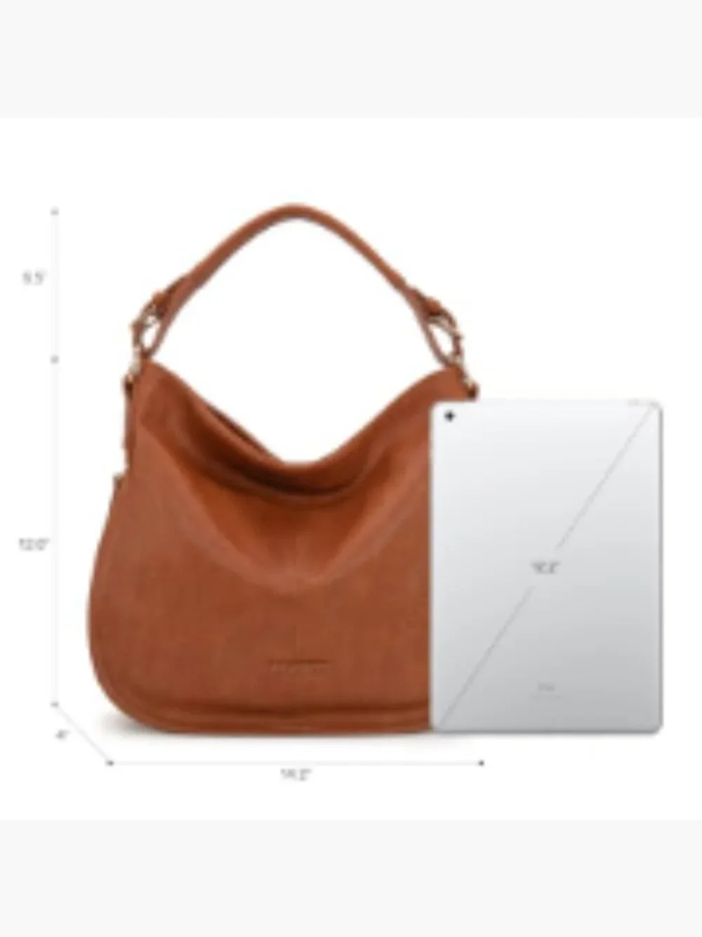 Hobo Shoulder Bag Vegan Leather Large Tote Crossbody Handbag